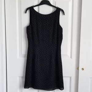 Ann Taylor Black and Tan Dotted Silk Sleeveless Petite Dress